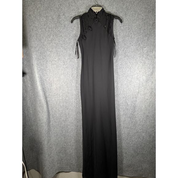 Betsy & Adam by Jaslene Dress Women 4‎ Black Sleeveless Maxi Whimsigoth Y2K GOTH - Picture 1 of 8